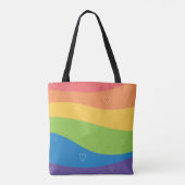 Liefde is Liefde Pride regenboog met harten Draagtas (Achterkant)