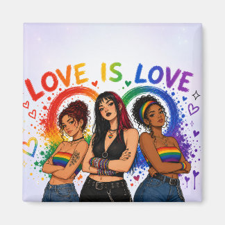 Liefde Is Liefde Pride Vierkante Magneet