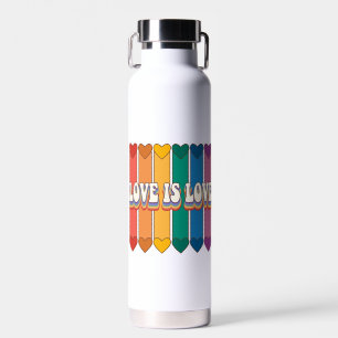 Liefde is liefde - Rainbow Hearts LGBTQ Pride (2) Waterfles