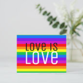 Liefde is liefde, regenboog briefkaart (Staand voorkant)