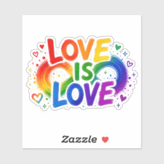 Liefde is Liefde Regenboog Hart Uitgestanste Stick Sticker