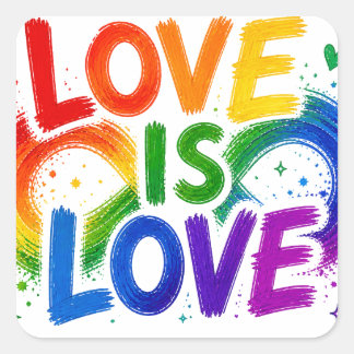 Liefde Is Liefde Regenboog Hart Vierkante Sticker