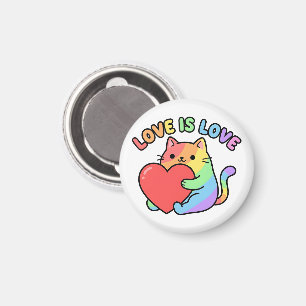 Liefde Is Liefde Regenboog Kat Geschenk, Schattig Magneet