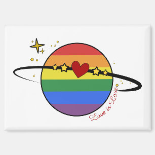 Liefde Is Liefde Regenboog LGBTQ Planeet Magneet