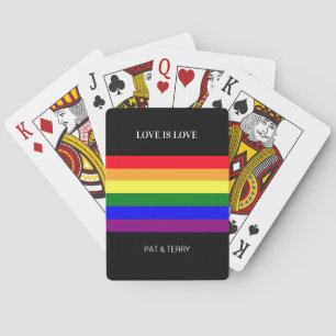 Liefde is Liefde Regenboog LGBTQ Pride Vlag Speelk Pokerkaarten