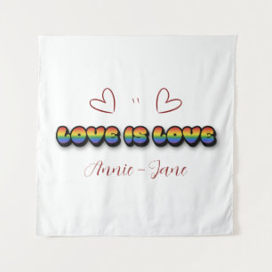 Liefde is Liefde Regenboog LGBTQ Tapijt Wandkleed