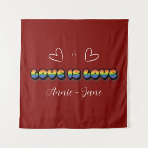 Liefde is Liefde Regenboog LGBTQ Tapijt Wandkleed