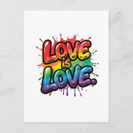 Liefde is Liefde - Regenboog Pride Citaat Kunst Briefkaart