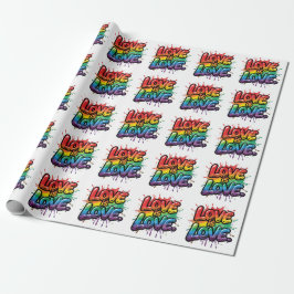Liefde is Liefde - Regenboog Pride Citaat Kunst Cadeaupapier