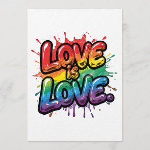 Liefde is Liefde - Regenboog Pride Citaat Kunst Kaart