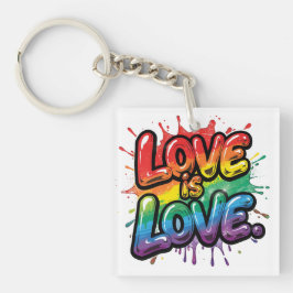 Liefde is Liefde - Regenboog Pride Citaat Kunst Sleutelhanger