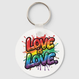 Liefde is Liefde - Regenboog Pride Citaat Kunst Sleutelhanger