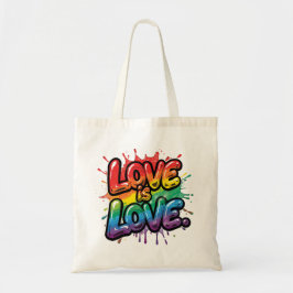 Liefde is Liefde - Regenboog Pride Citaat Kunst Tote Bag