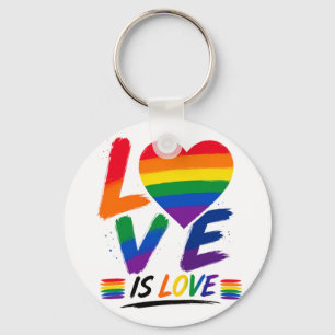 Liefde is Liefde – Regenboog Pride Kwast Ontwerp Sleutelhanger