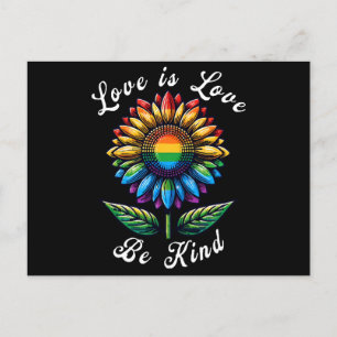 Liefde Is Liefde Regenboog Zonnebloem LGBT+ Gay Le Briefkaart