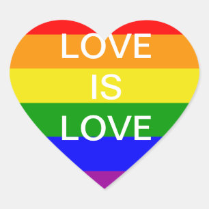 liefde is liefde Regenboogvlag Hart Sticker