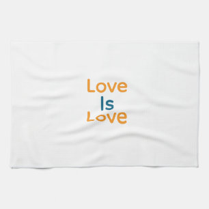 Liefde is liefde sinaasappel blauw kleurrijke prid theedoek