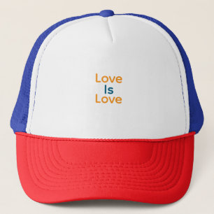 Liefde is liefde sinaasappel blauw kleurrijke prid trucker pet