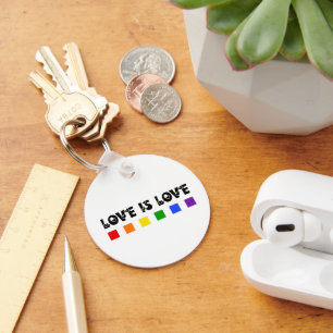 Liefde is liefde, trots en minimalistische regenbo sleutelhanger