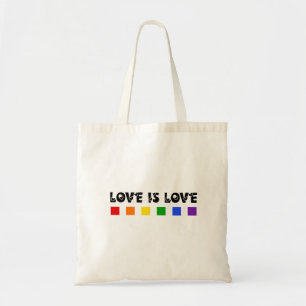 Liefde is liefde, trots en minimalistische regenbo tote bag