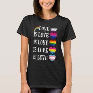 liefde is liefde trots lgbt vlag gay lesbisch bi t t-shirt