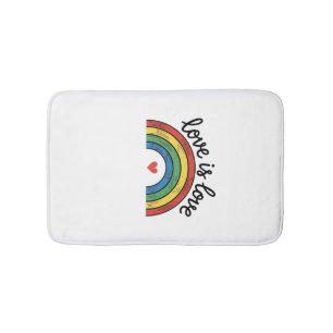 Liefde Is Liefde Vintage Regenboog Hart Shirt Ontw Badmat