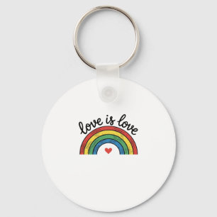 Liefde Is Liefde Vintage Regenboog Hart Shirt Ontw Sleutelhanger