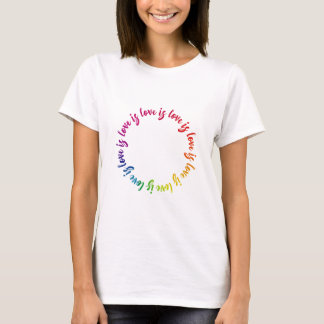Liefde is liefde voor de liefdesregenboog cirkel t-shirt