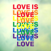 Liefde is liefde voor regenboog modern typografisc raamsticker (Vel 3)