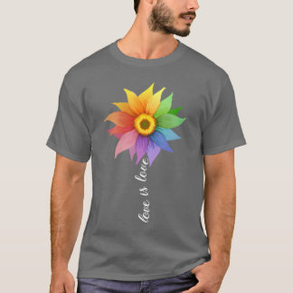 Liefde is liefde zonnebloem vrienden t-shirt