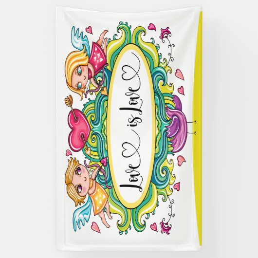 Liefde is liefdesbanner spandoek (Verticaal)