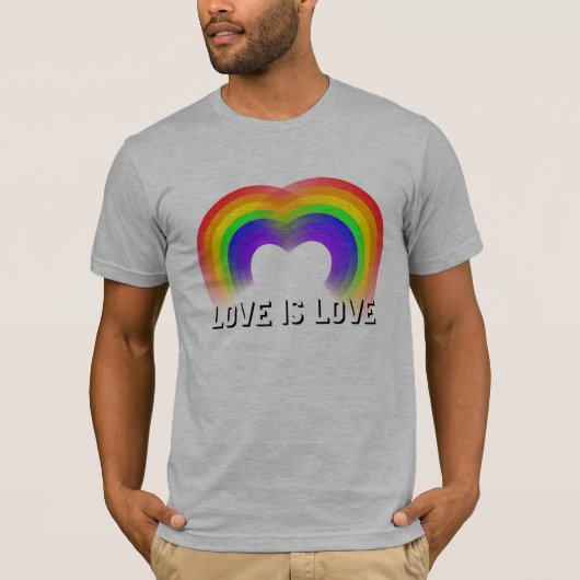Liefde is liefdeshart van regenbogen Gay Pride T-shirt (Voorkant)