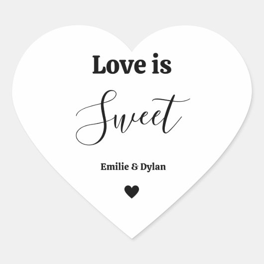 Liefde is lieve huwelijksgunsten hart sticker (Voorkant)