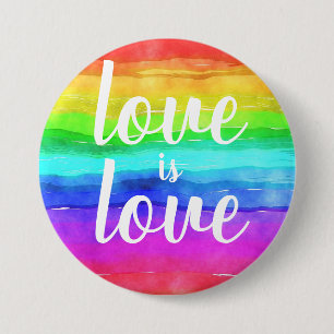 Liefde is Love Bold Gay Pride Rainbow Button