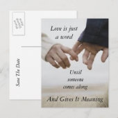 Liefde is maar een woord aankondigingskaart (Voorkant / Achterkant)