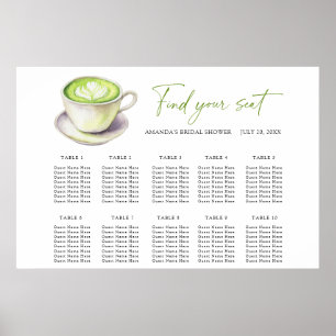 Liefde is Matcha Trouwzaalstoelindeling Poster