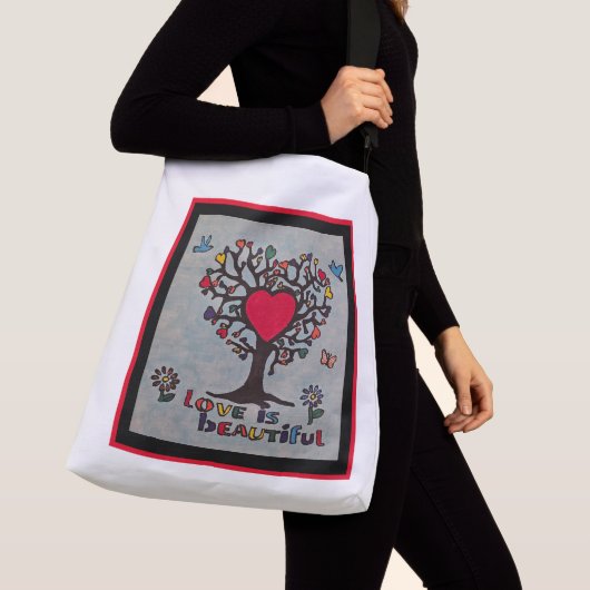 Liefde is mooie Canvas tas (Dichtbij)