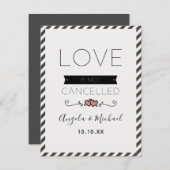 Liefde is niet geannuleerd Romantisch Pastel Minim Feestdagenkaart (Voorkant / Achterkant)