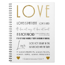Liefde is patiënt BIble verse Typografie Gold Chic