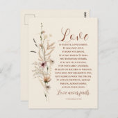 Liefde is Patiënt Bijbel Bruiloft Gefeliciteerd Briefkaart (Voorkant / Achterkant)