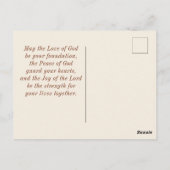 Liefde is Patiënt Bijbel Bruiloft Gefeliciteerd Briefkaart (Achterkant)