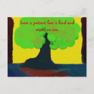 Liefde is patiënt briefkaart