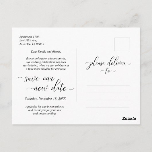 Liefde is patiënt, bruiloft ceremonie Verander dat Briefkaart (Achterkant)