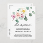 Liefde is patiënt eucalyptus bruiloft uitstel briefkaart (Voorkant / Achterkant)