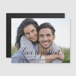 Liefde is patiënt handschrift Foto Magnetische Uitnodiging
