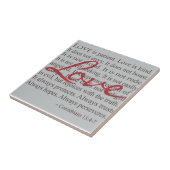 "Liefde is patiënt" keramische tegel Tegeltje (Zijkant)