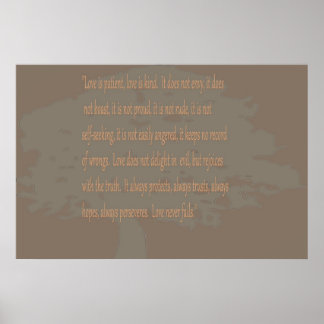 Liefde is Patiënt, moderne vintage Poster