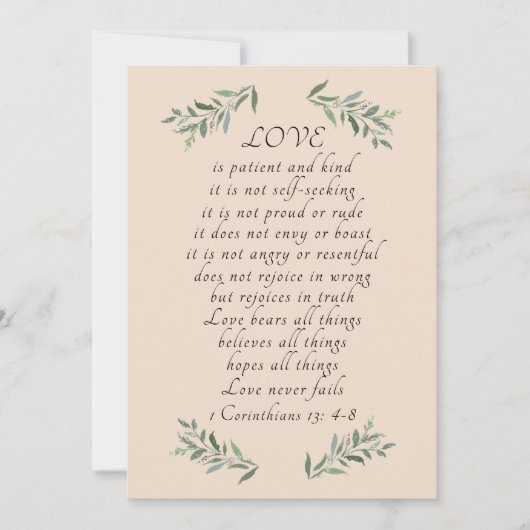 Liefde is patiënt platte kaart (Voorkant)