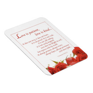 Liefde is Patiënte Red Rose Magneet