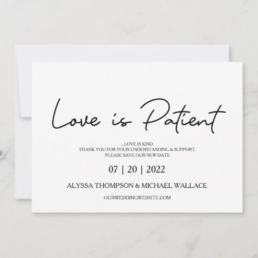 Liefde is Patiëntenverandering De datum waarop het Kaart (Voorkant)